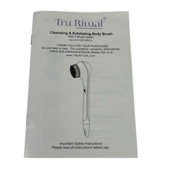 NEW Tru Ritual Cleansing & Exfoliating Battery Powered Body Brush w/ Accessories - Picture 3 of 5